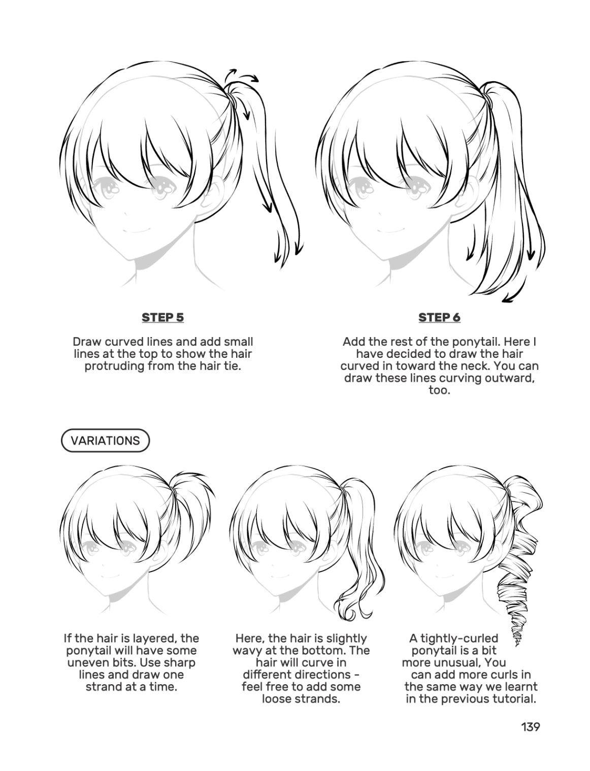 Mini tutorial: How to draw female manga/ anime hair 